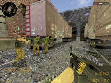Maschinengewehr-Gefecht zwischen Güterzügen in Counter-Strike 1.6