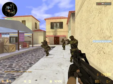 Nahkampf auf einer sonnigen Karte in Counter-Strike 1.6